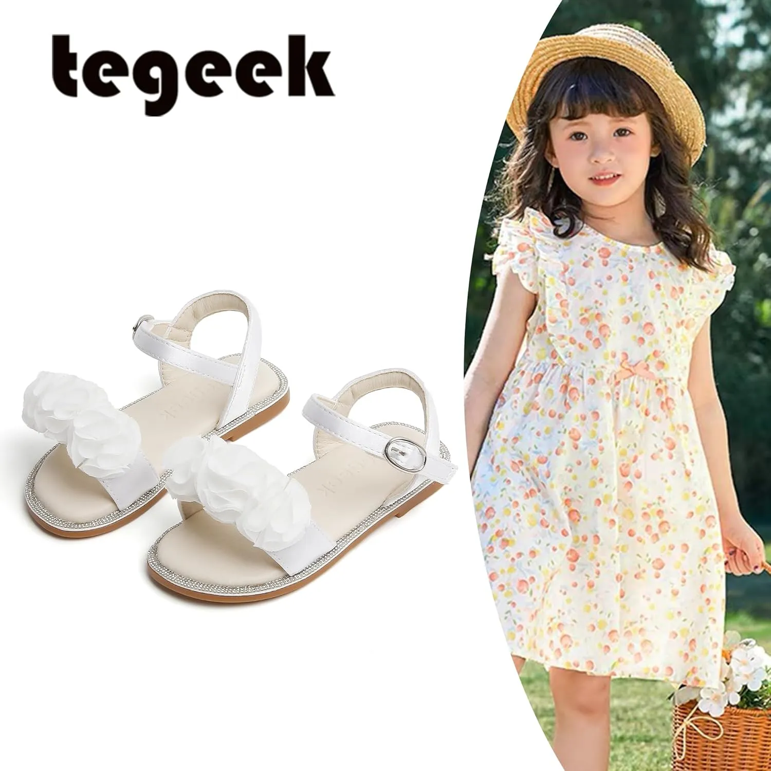 Girls Sandals 3-12 Years | Dressy & Play Shoes | Leather-Like for Outdoor School