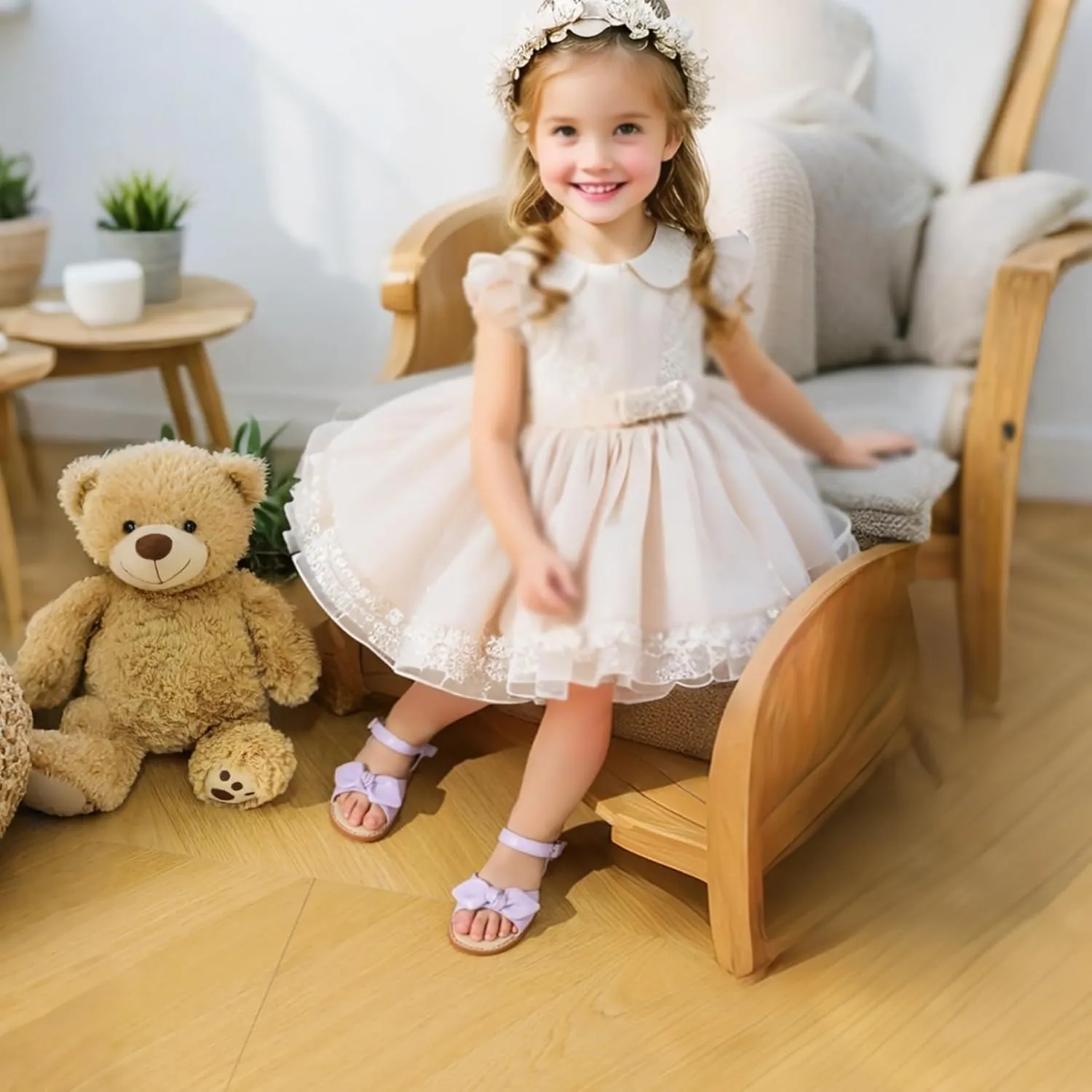 Girls Sandals 3-12 Years | Dressy & Play Shoes | Leather-Like for Outdoor School