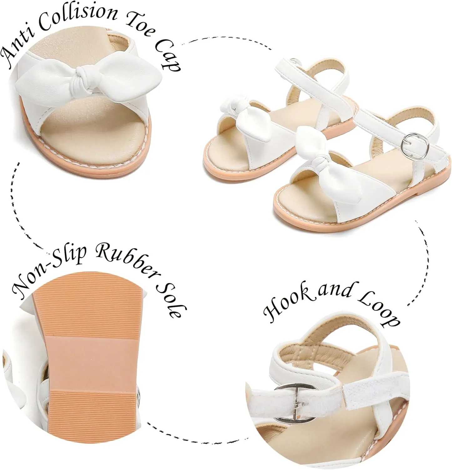 Girls Sandals 3-12 Years | Dressy & Play Shoes | Leather-Like for Outdoor School