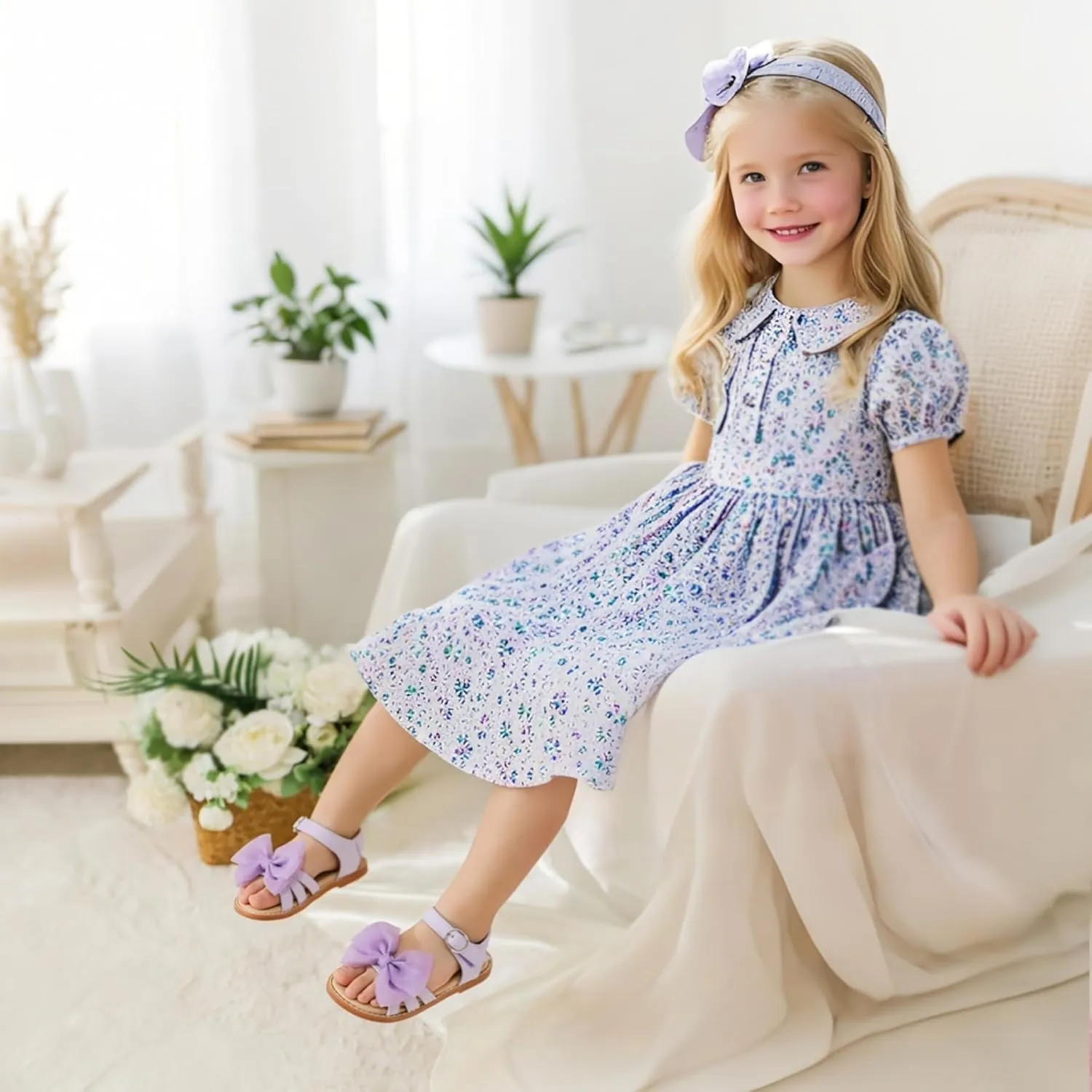 Girls Sandals 3-12 Years | Dressy & Play Shoes | Leather-Like for Outdoor School