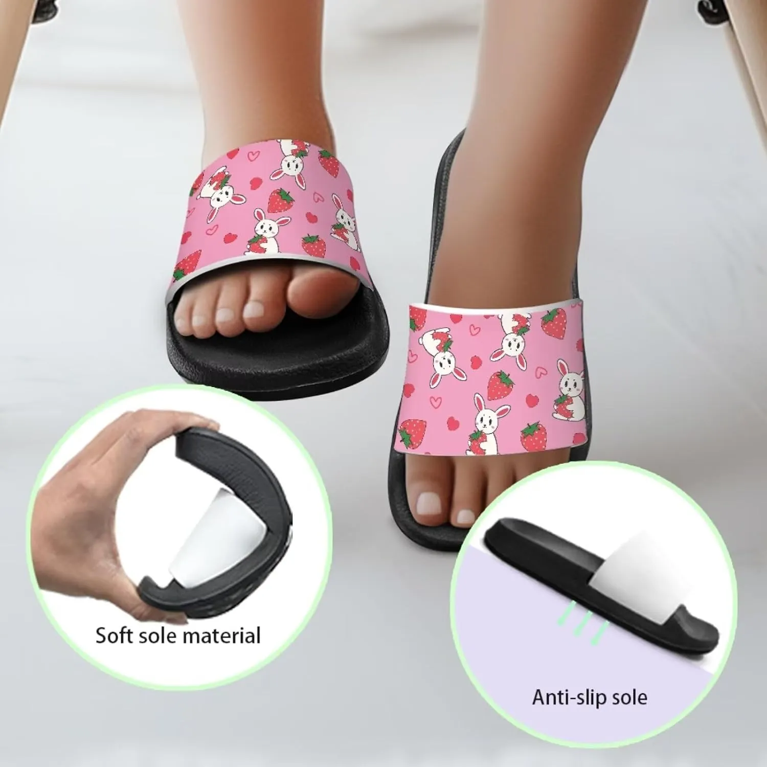Girls Slides Kids Summer House Shoes for Boys Beach Pool Sporty Slides Shower Non Slip Swimming Gifts