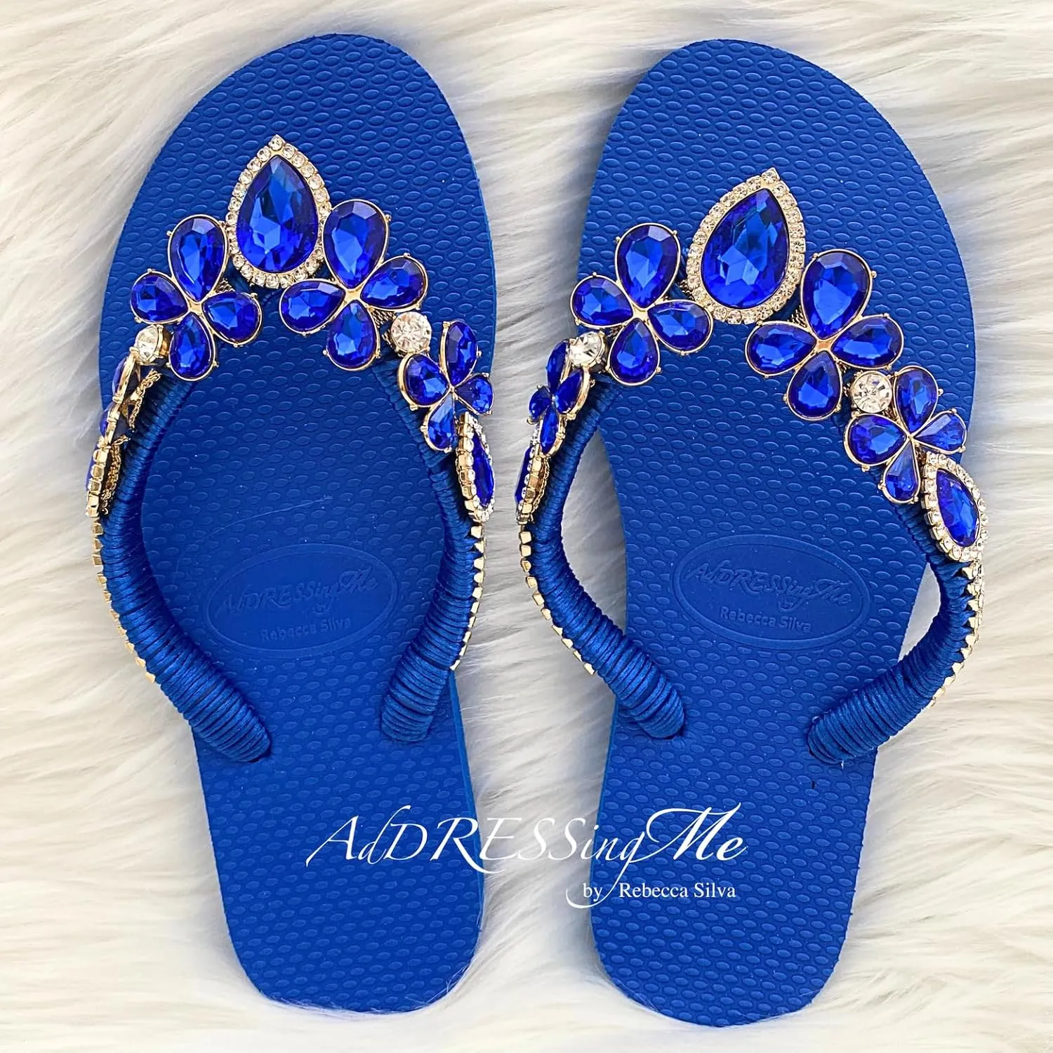 Glam Rhinestones Flip Flops For Women