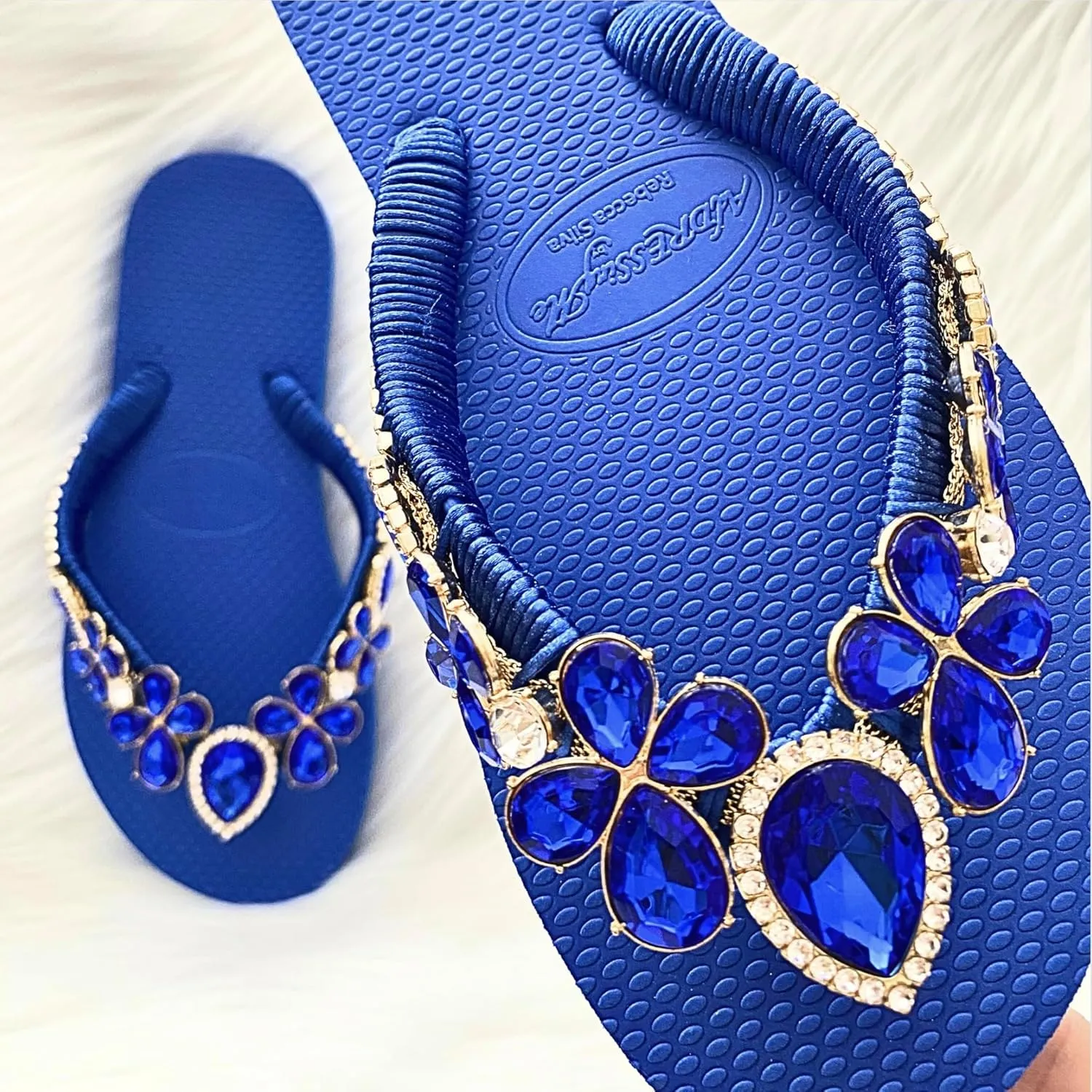 Glam Rhinestones Flip Flops For Women