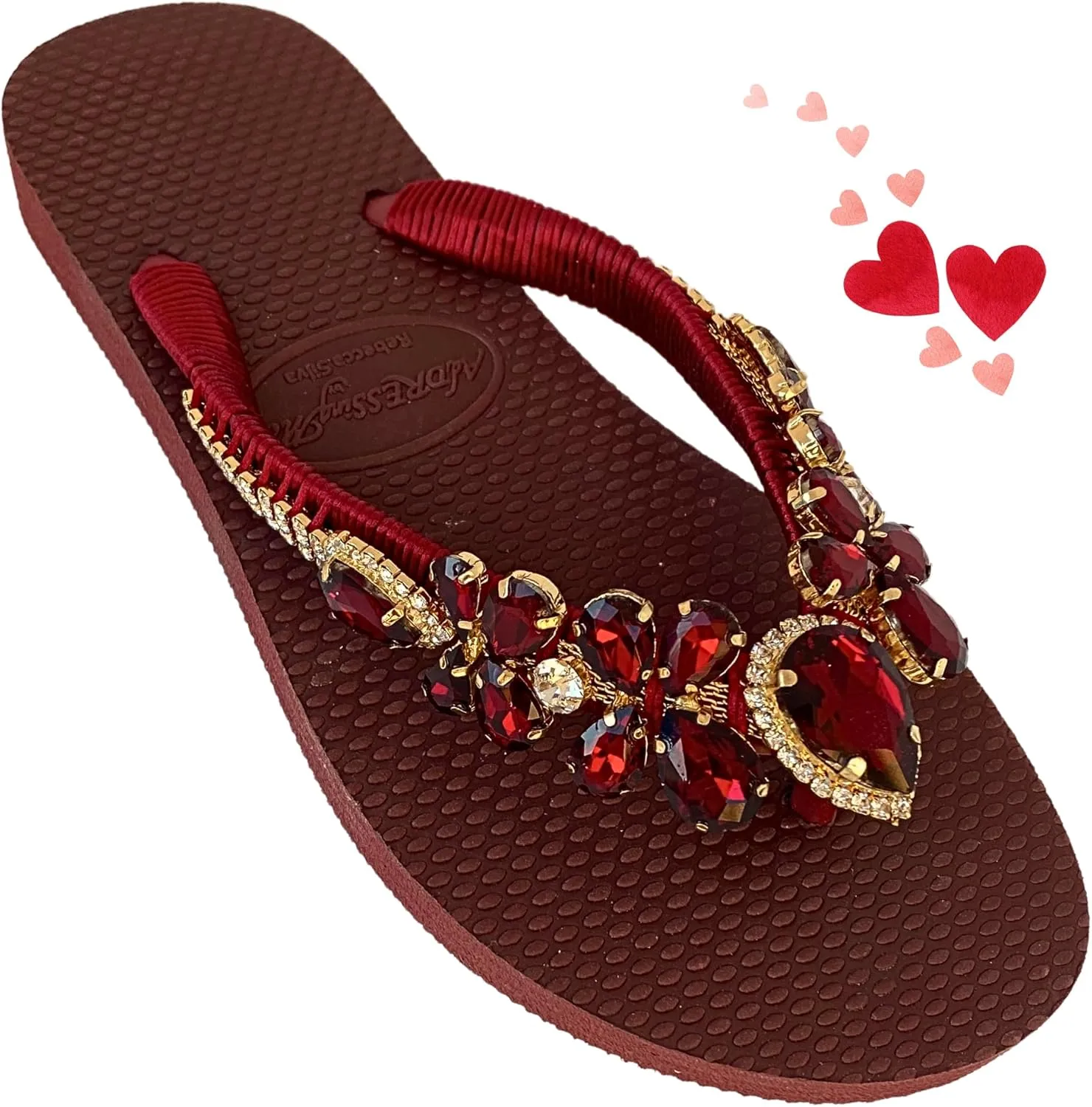 Glam Rhinestones Flip Flops For Women