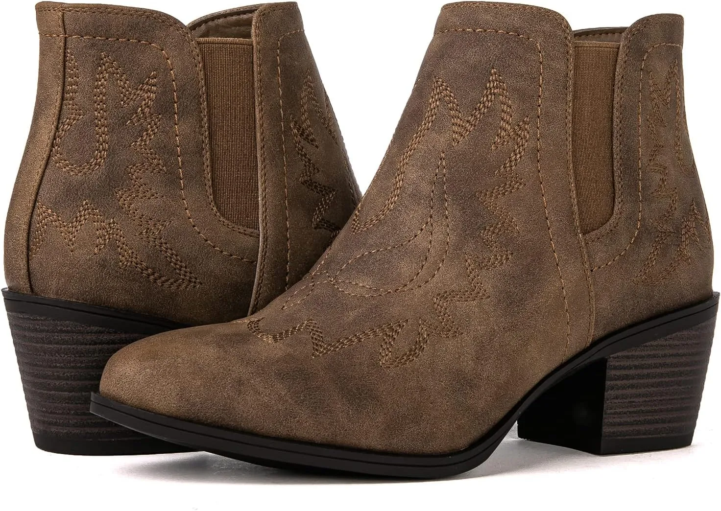 GLOBALWIN Women's Pull On Ankle Boots The Western Cowboy Cowgirl Boots