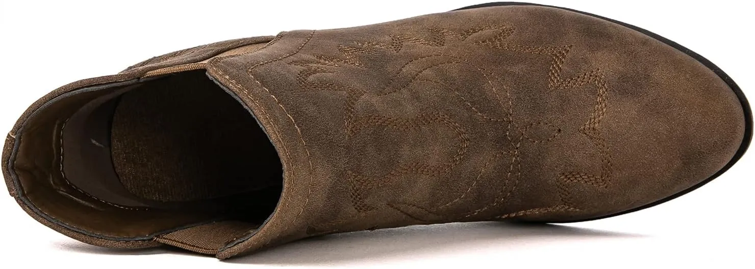 GLOBALWIN Women's Pull On Ankle Boots The Western Cowboy Cowgirl Boots