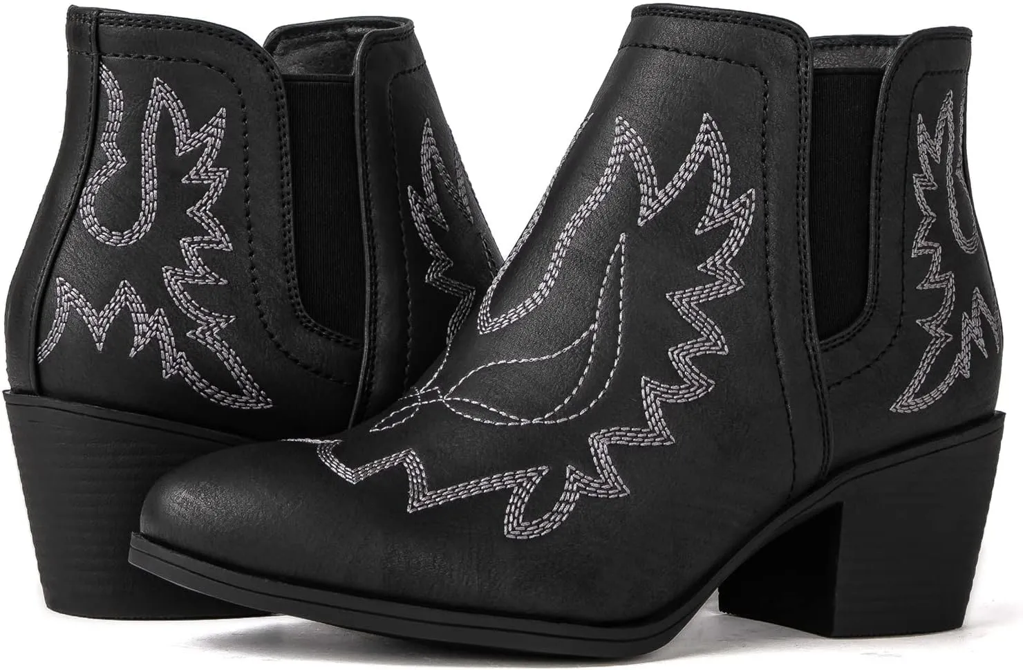 GLOBALWIN Women's Pull On Ankle Boots The Western Cowboy Cowgirl Boots