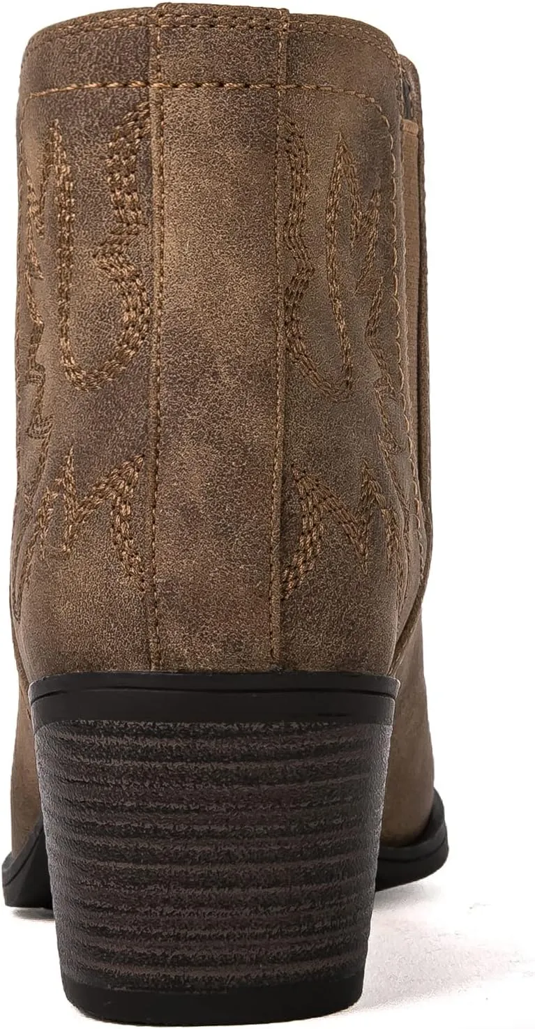 GLOBALWIN Women's Pull On Ankle Boots The Western Cowboy Cowgirl Boots