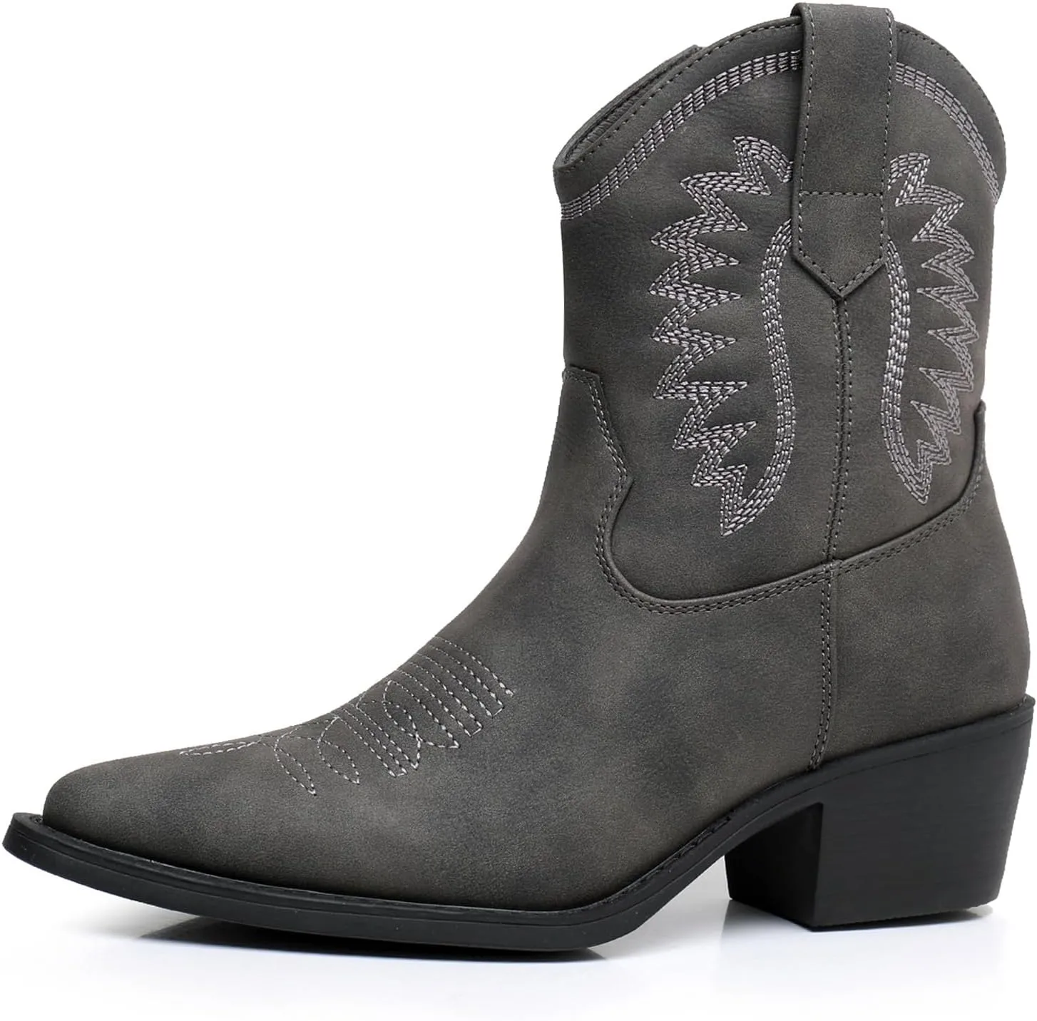 GLOBALWIN Women's Western Charm Cowgirl Boots Mid Calf Comfy Cowboy Boots For Women With Pointed Toe
