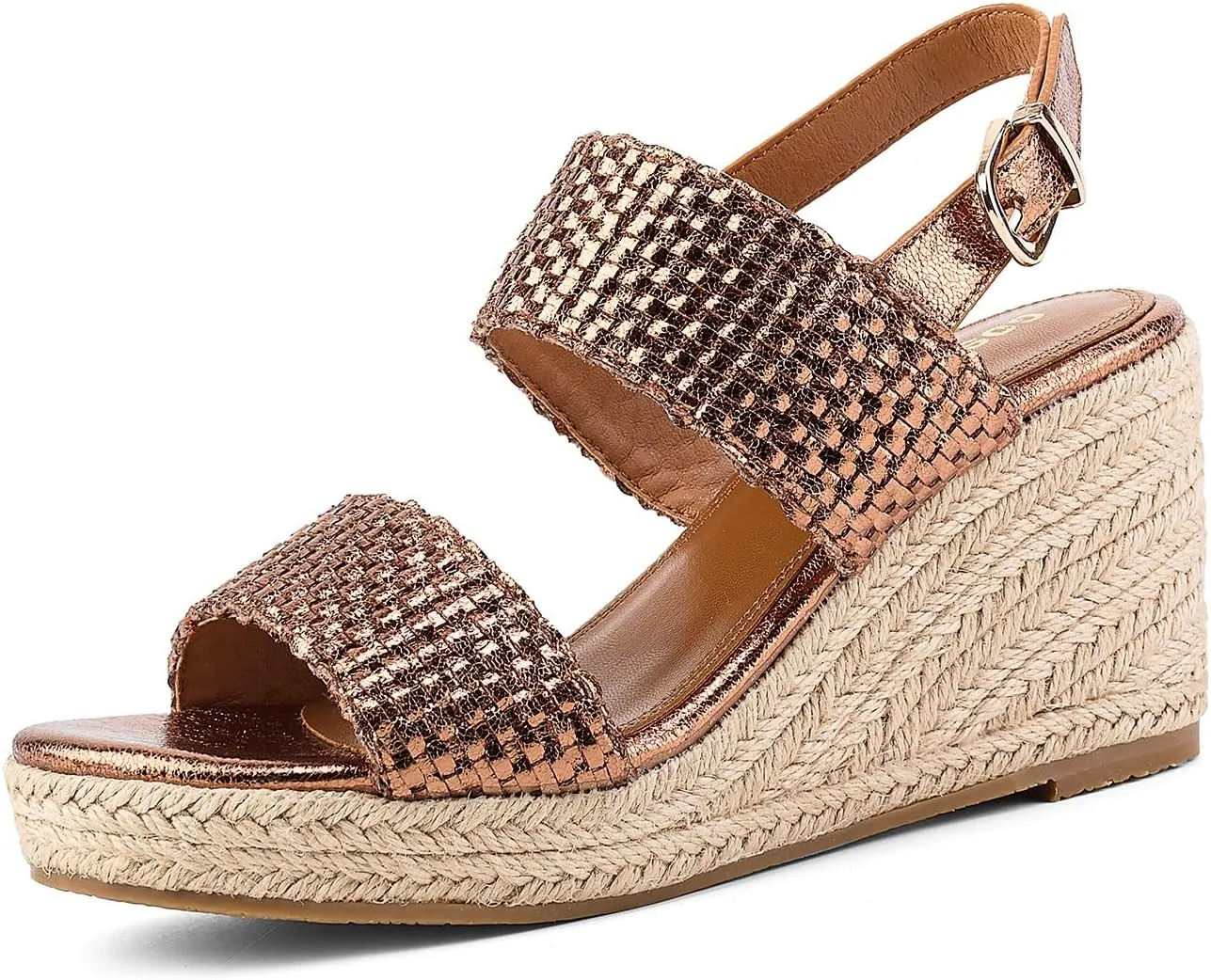 GOSERCE Wedge Sandals for Women Espadrille Platform Sandals Comfortable Lace Up Peep Open Toe for Walking Beach Casual Dressy Summer Shoes