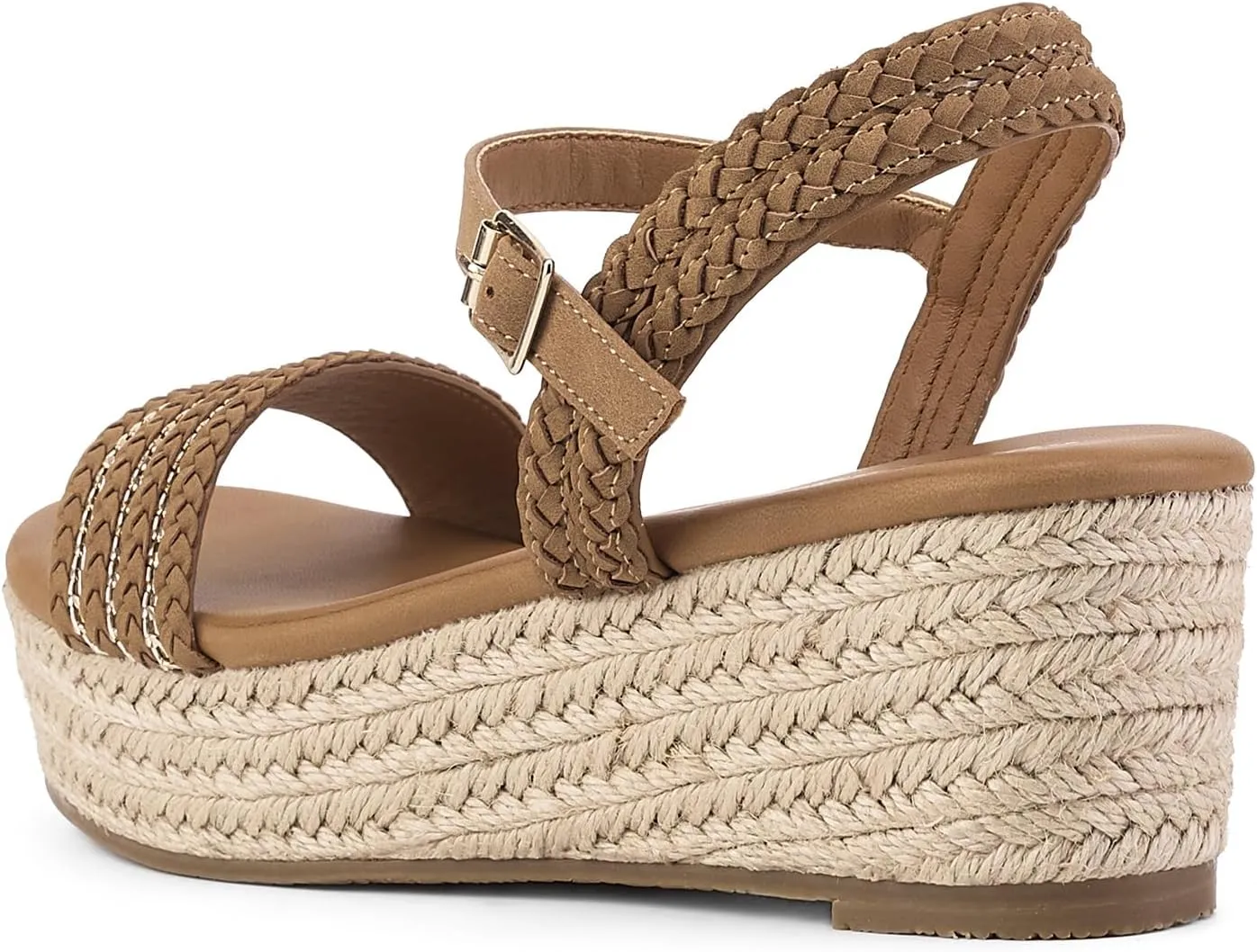 GOSERCE Wedge Sandals for Women Espadrille Platform Sandals Comfortable Lace Up Peep Open Toe for Walking Beach Casual Dressy Summer Shoes