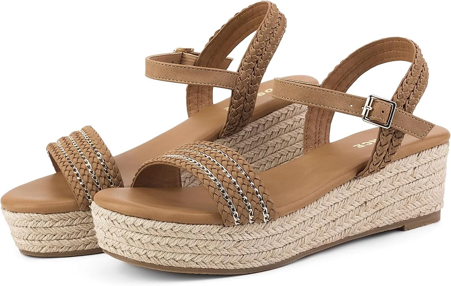 GOSERCE Wedge Sandals for Women Espadrille Platform Sandals Comfortable Lace Up Peep Open Toe for Walking Beach Casual Dressy Summer Shoes