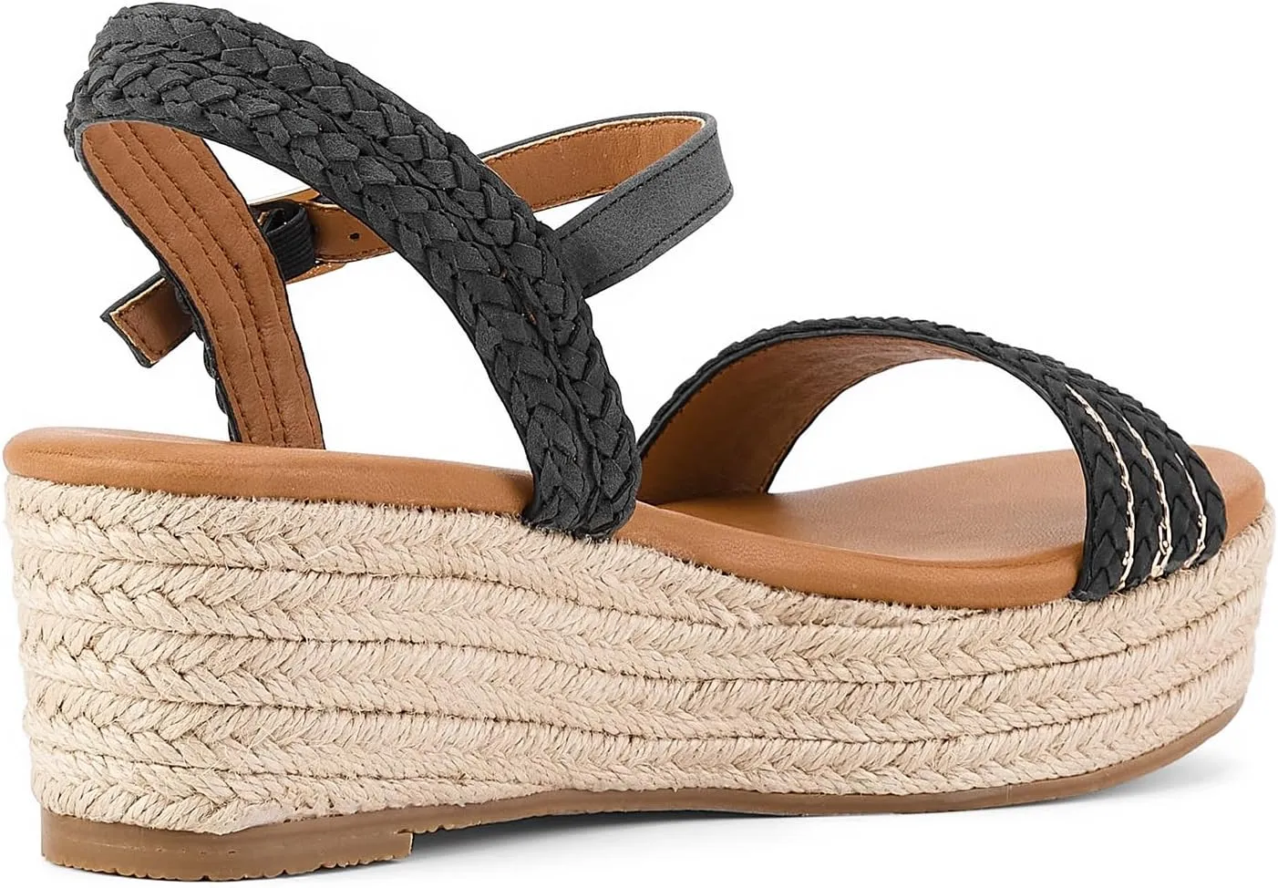 GOSERCE Wedge Sandals for Women Espadrille Platform Sandals Comfortable Lace Up Peep Open Toe for Walking Beach Casual Dressy Summer Shoes