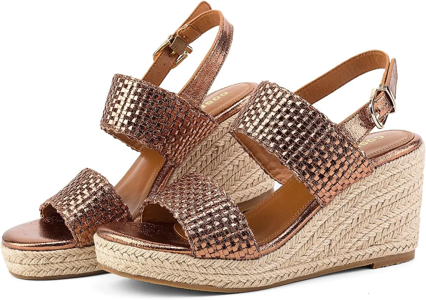 GOSERCE Wedge Sandals for Women Espadrille Platform Sandals Comfortable Lace Up Peep Open Toe for Walking Beach Casual Dressy Summer Shoes