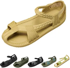 Hand Knitted Sandals Flat Sandals for Men and Women Boho Sandals Open Toe Beach Slip-On Sport Sandal Beach Poolside Travel Camping
