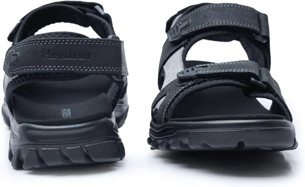 Harssidanzar Mens Leather Sport Sandals Hiking Outdoor Mens Sandals for Summer with Open Toe Adjustable Straps SM260US