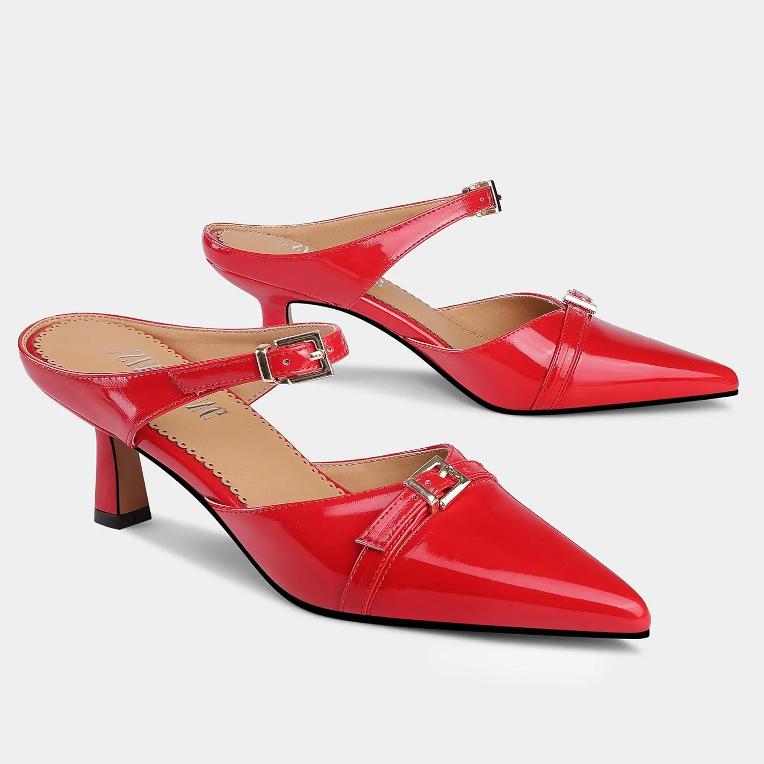 Heeled Sandals for Women Pointed Closed Toe Kitten Heels Comfortable Backless Pumps