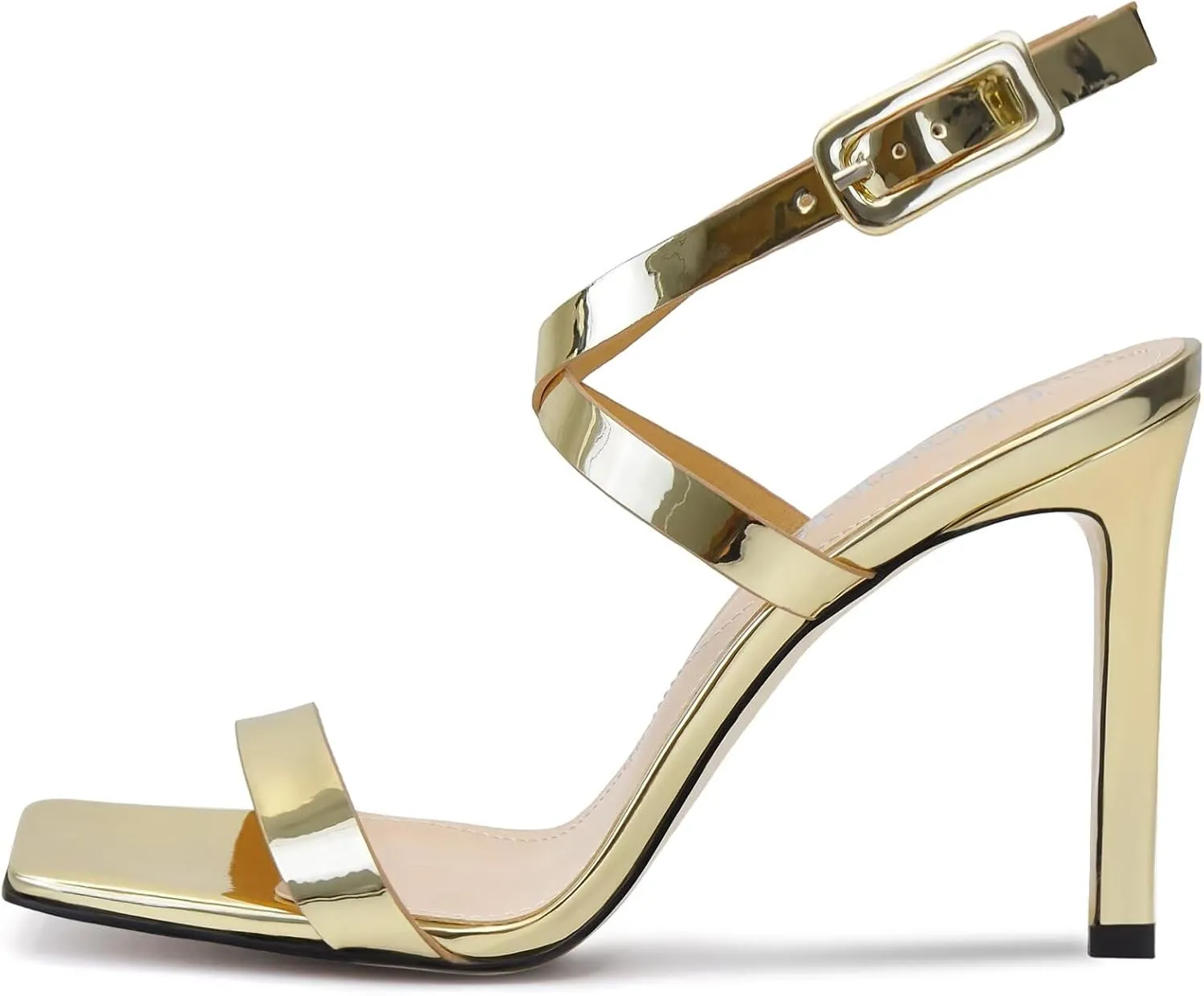 Heels For Women Stiletto High Heel Square Open Toe Dress Party Shoes For Women Adjustable Ankle Strap Heel