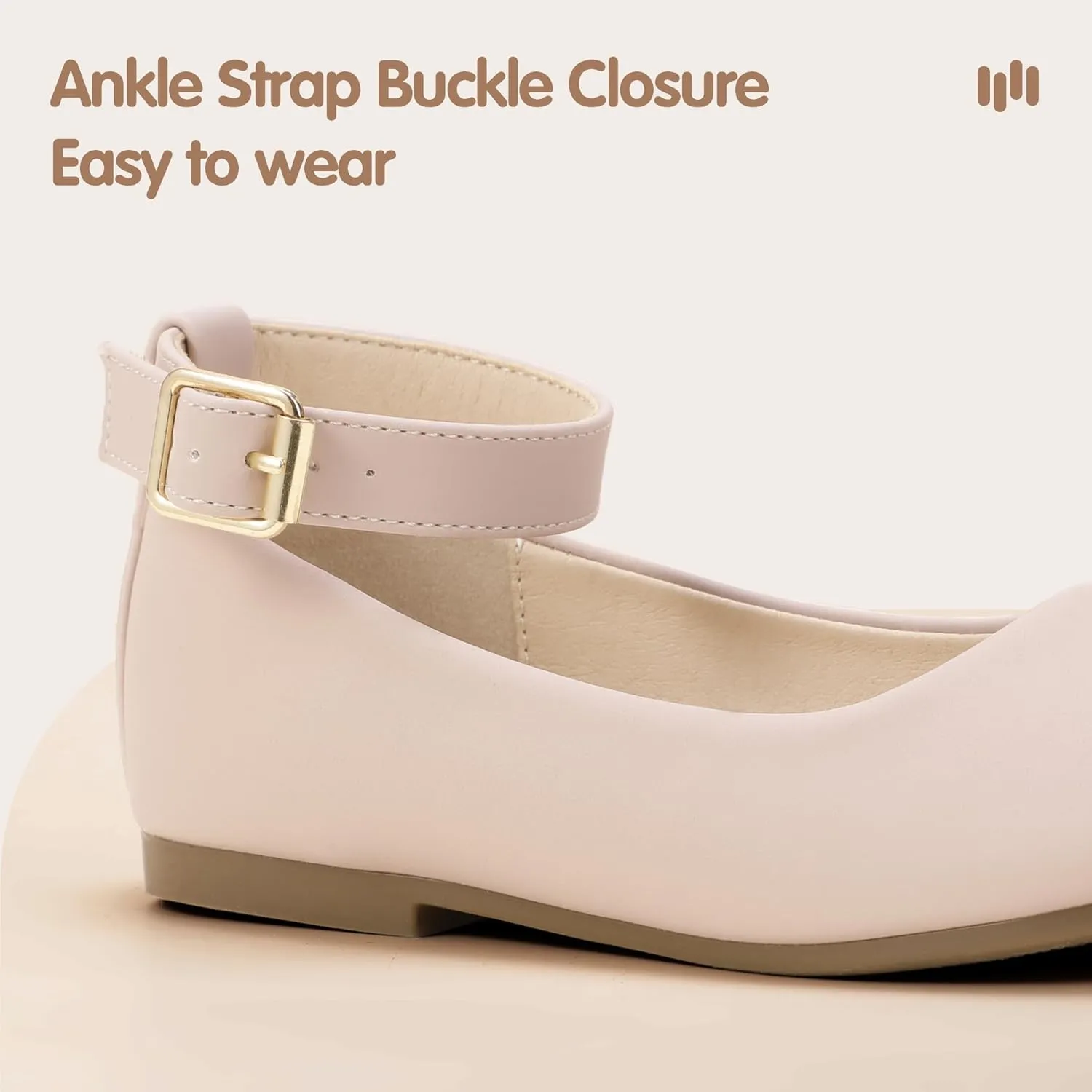 Hehainom Girls Dress Shoes Wedding Party School Ankle Strap Ballet Flats Shoes Little Big Kids Flower Girl Shoes