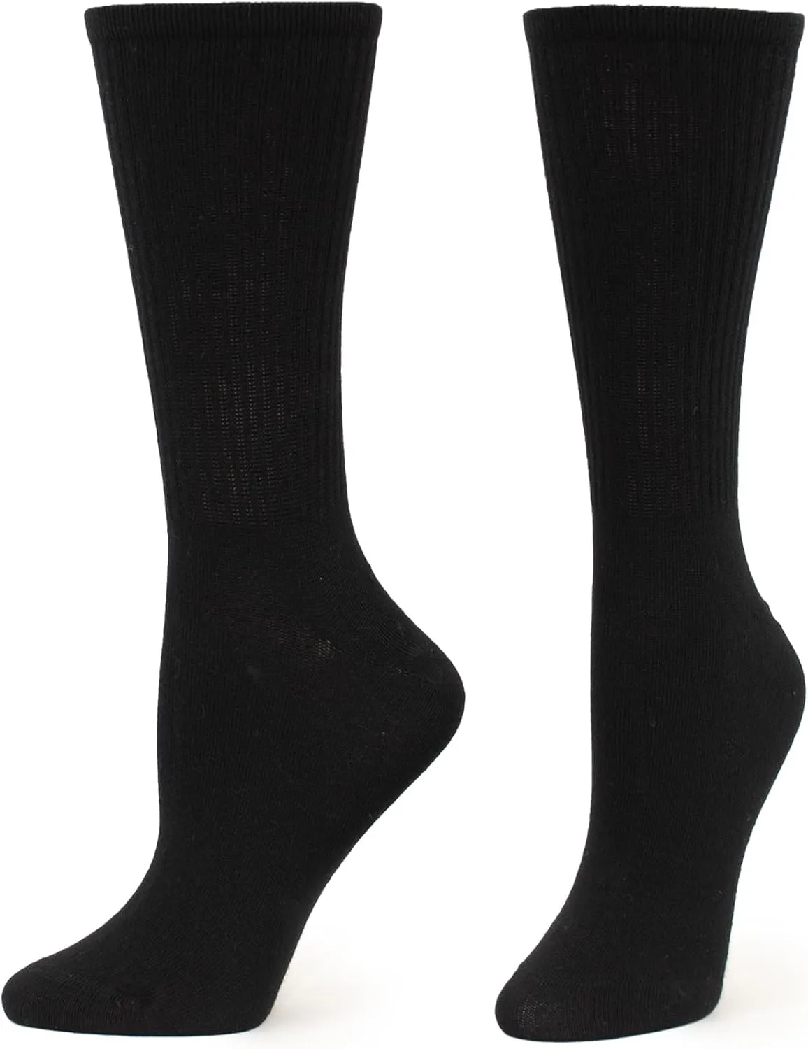 HUE Women's Casual Ribbed Crew Lightweight Athletic Socks 3 Pair Pack