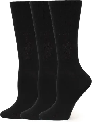HUE Women's Casual Ribbed Crew Lightweight Athletic Socks 3 Pair Pack