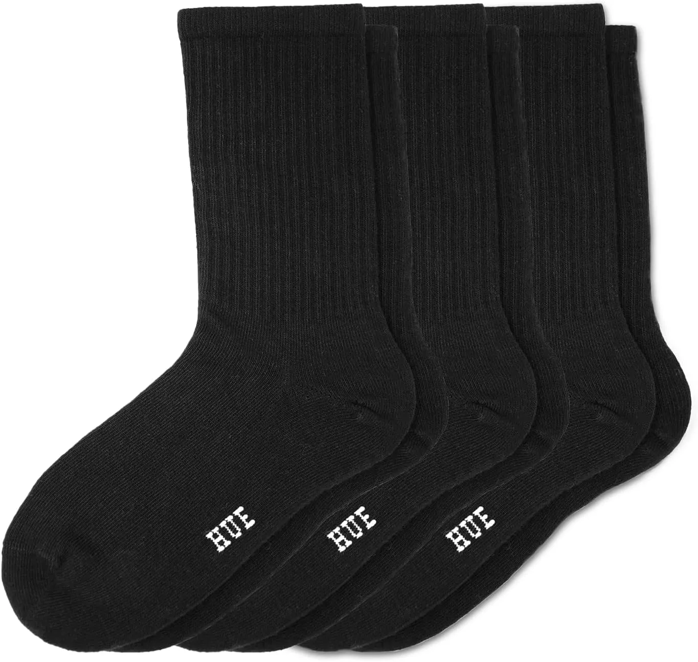 HUE Women's Casual Ribbed Crew Lightweight Athletic Socks 3 Pair Pack