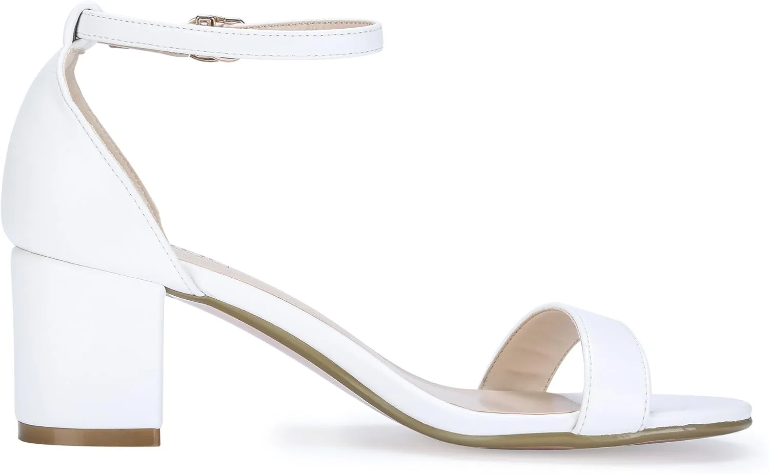 IDIFU Women's Cookie-LO Low Block Heels Chunky Sandals Ankle Strap Wedding Dress Pump Shoes
