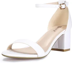 IDIFU Women's Cookie-LO Low Block Heels Chunky Sandals Ankle Strap Wedding Dress Pump Shoes