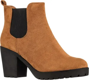 ILLUDE Women’s Classic Chelsea Bootie Chunky Mid Heel Rounded Toe Slip On Boots