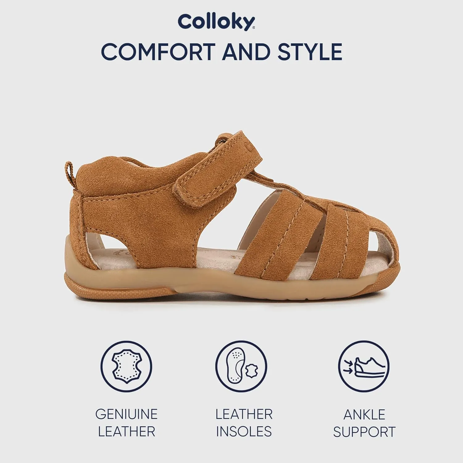 Infant Fisherman Buckle Sandals - Comfortable, with Closed Toe & Adjustable Strap for Daily Wear for First Steps