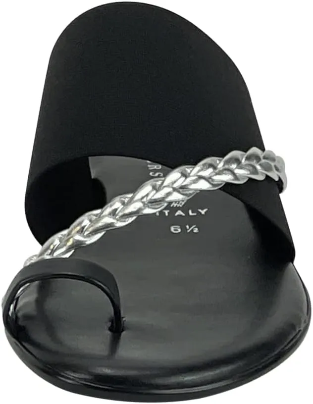 ITALIAN Shoemakers Womens Cari Low Braided Strap Sandal for Women