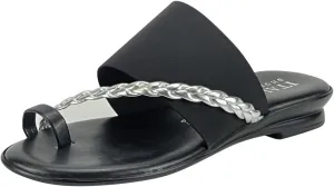 ITALIAN Shoemakers Womens Cari Low Braided Strap Sandal for Women