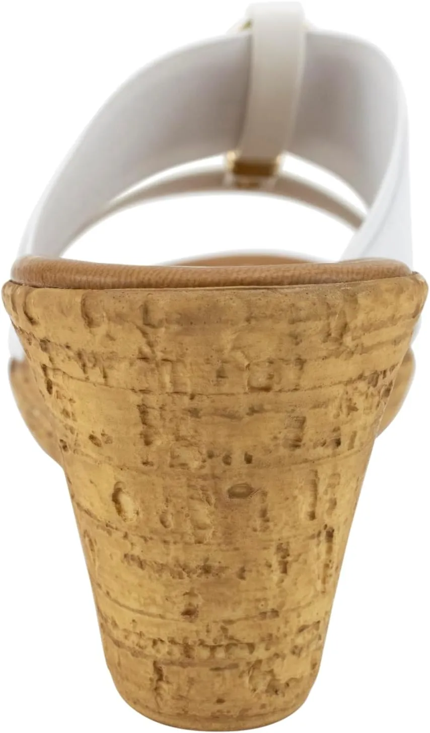 ITALIAN Shoemakers Women's Malou Faux Cork Wedge Sandals for Women