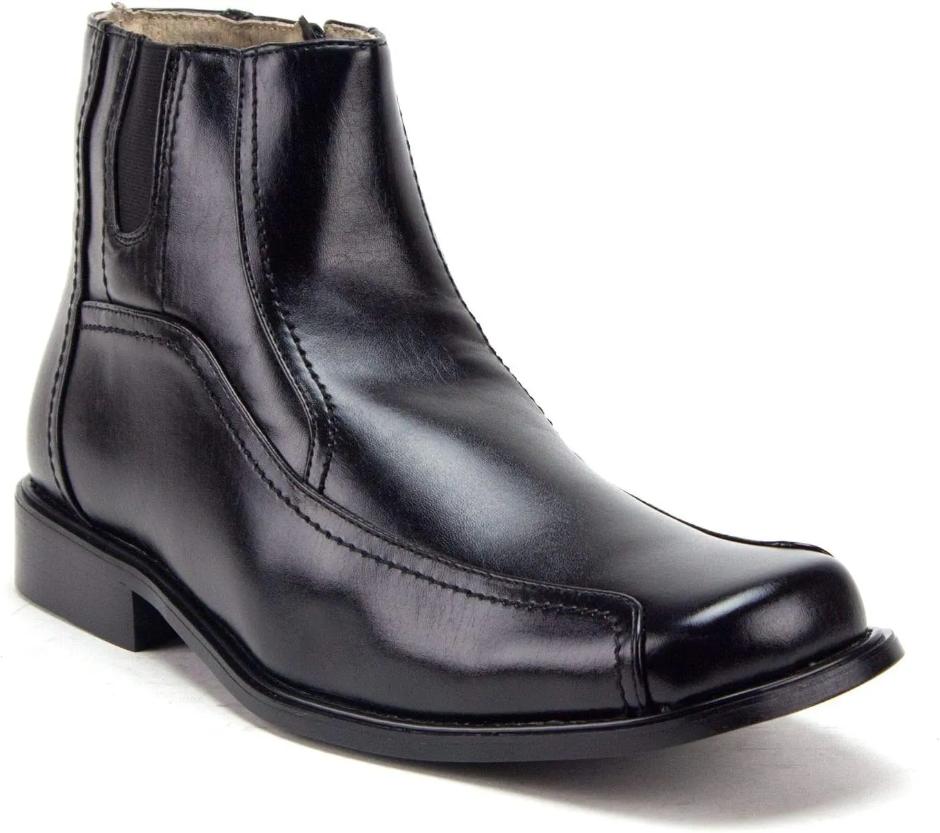 Jazamé Men's Leather Lined Ankle High Moto Zipped Chelsea Dress Boots Botas Bota