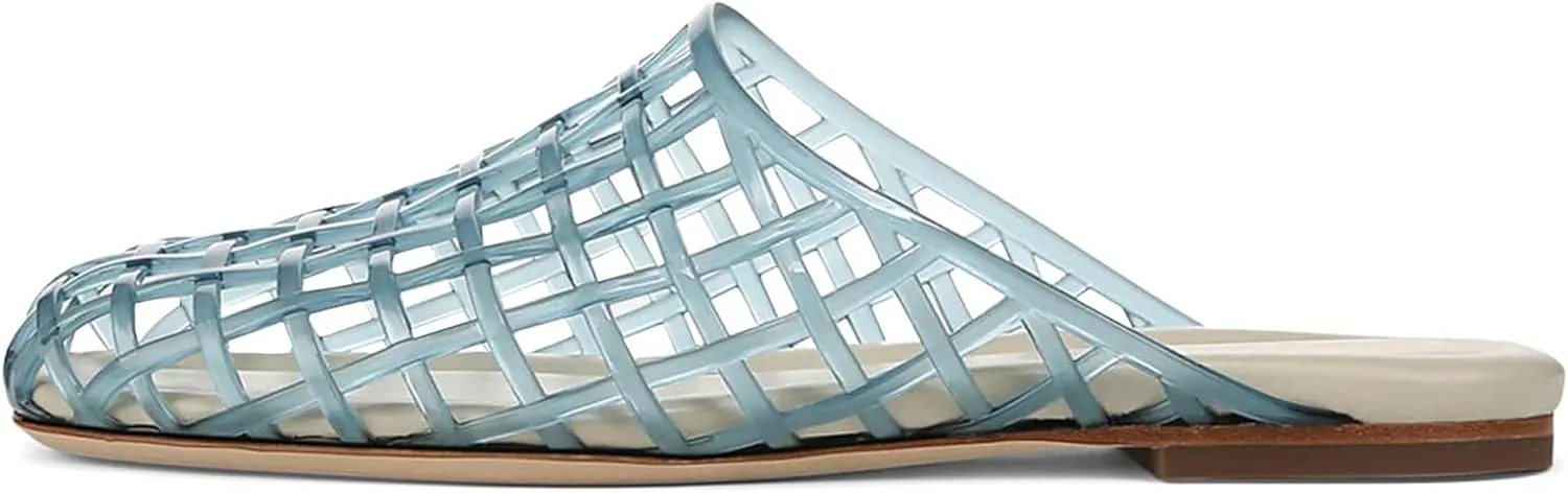 Jelly Shoes for Women Slip on Jelly Mesh Slides Comfortable Closed Toe Jelly Flats Sandals Jelly Summer Beach Slippers