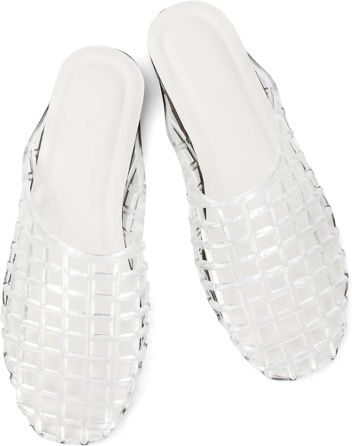 Jelly Shoes for Women Slip on Jelly Mesh Slides Comfortable Closed Toe Jelly Flats Sandals Jelly Summer Beach Slippers