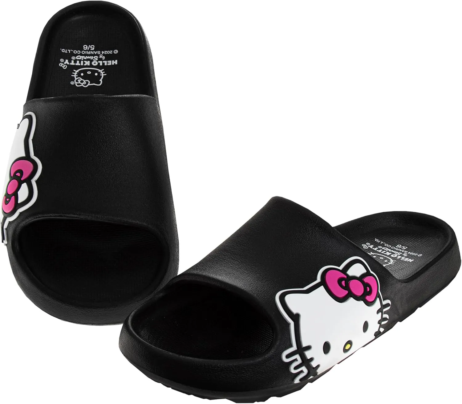 Josmo Sanrio Hello Kitty Slides Open Toe Sandals - Summer Beach Water Pool Shoes (sizes: Little Kid/Big Kid - Adults)