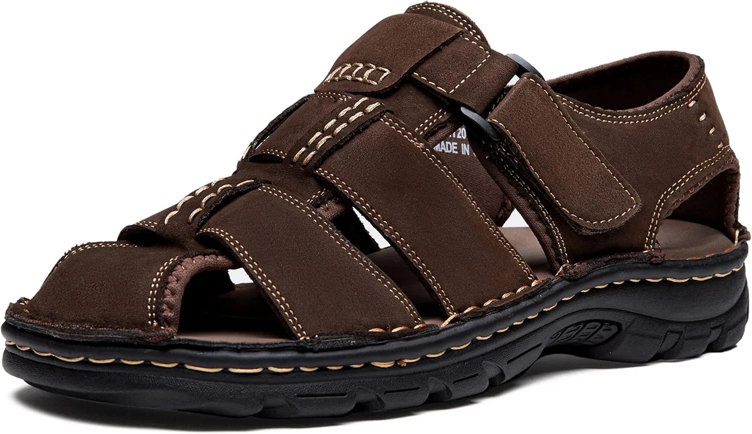 Jousen Men's Sandals Arch Support Casual Genuine Leather Summer Outdoor Beach Fisherman Sandals for Men