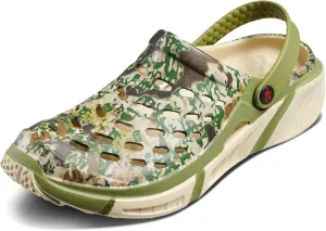 Joybees Mens Trekking Clog - Rubber Garden Clogs for Men, Outdoor Sport Sandals, Foam Water & Sand Shoes with Arch Support for Work, Waterproof - Camo/Olive, Men's 10