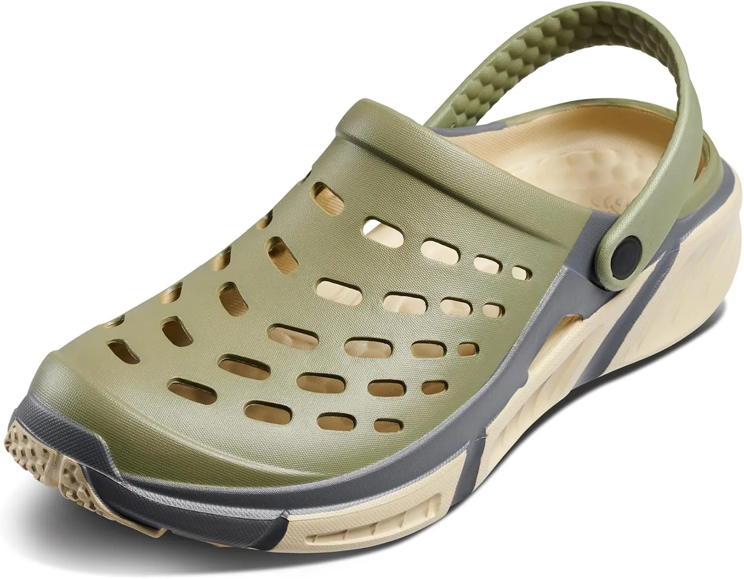 Joybees Men's Trekking Clog - Rubber Garden Clogs for Men, Outdoor Sport Sandals, Foam Water & Sand Shoes with Arch Support for Work, Waterproof