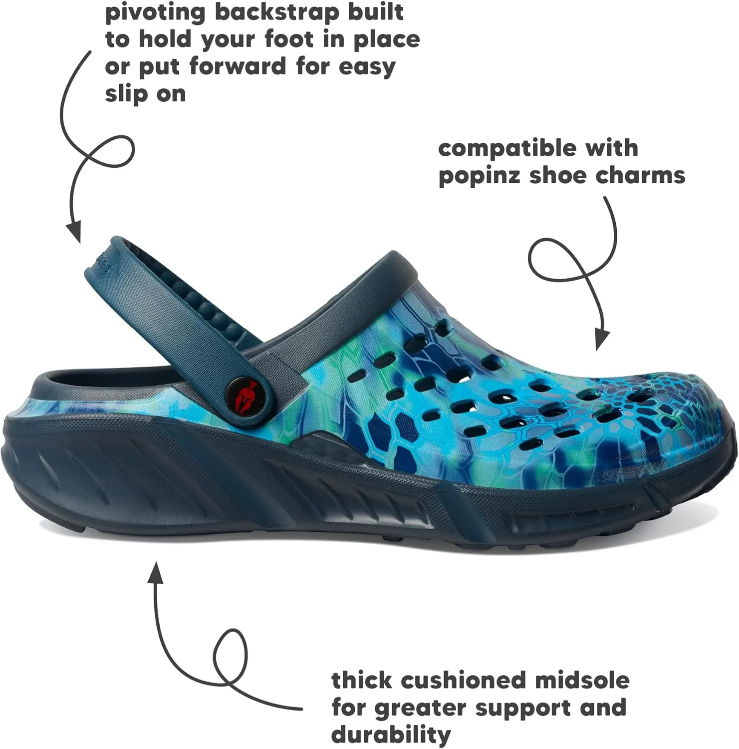 Joybees Men's Trekking Clog - Rubber Garden Clogs for Men, Outdoor Sport Sandals, Foam Water & Sand Shoes with Arch Support for Work, Waterproof