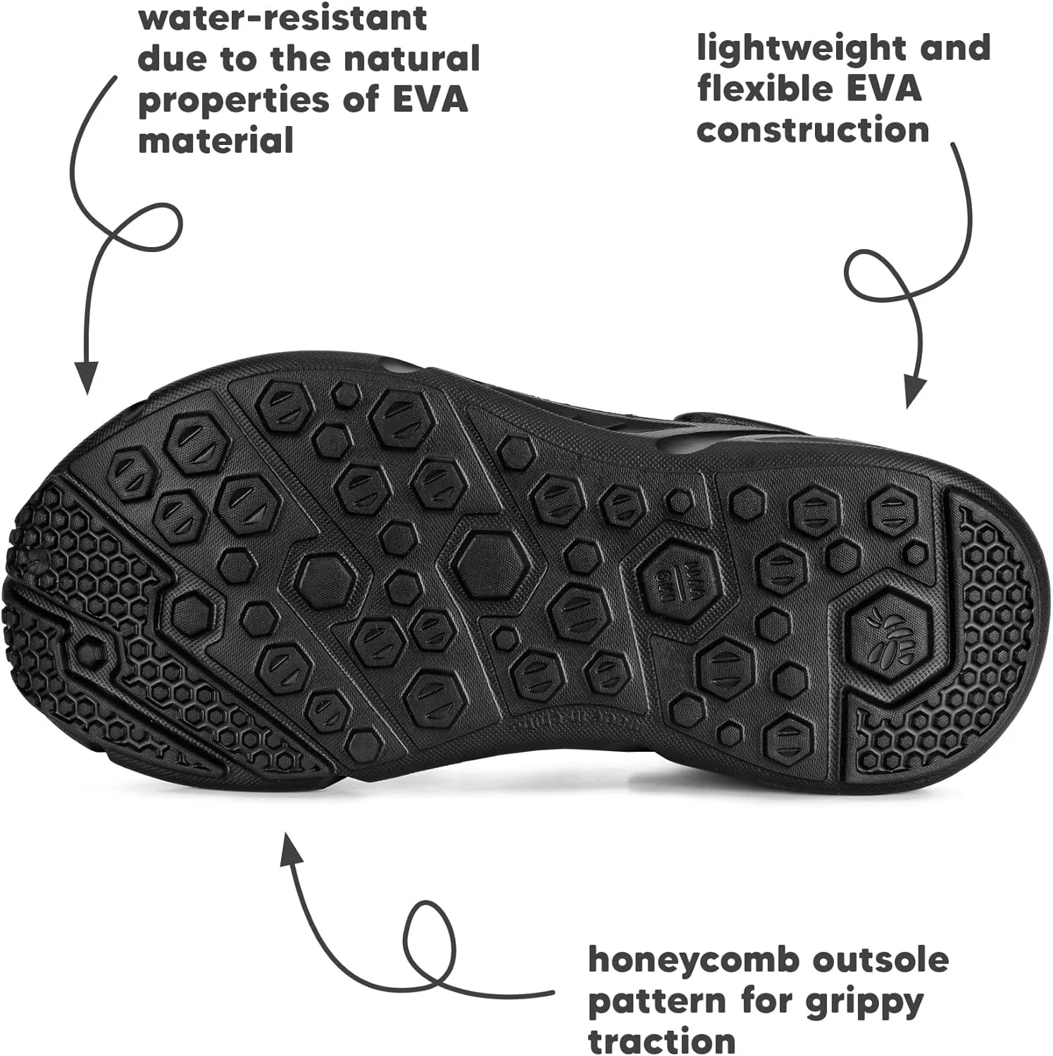 Joybees Men's Trekking Clog - Rubber Garden Clogs for Men, Outdoor Sport Sandals, Foam Water & Sand Shoes with Arch Support for Work, Waterproof