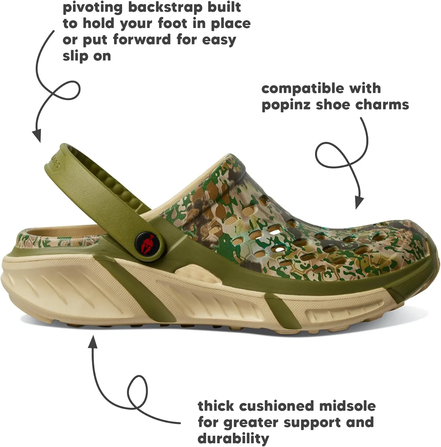 Joybees Men's Trekking Clog - Rubber Garden Clogs for Men, Outdoor Sport Sandals, Foam Water & Sand Shoes with Arch Support for Work, Waterproof