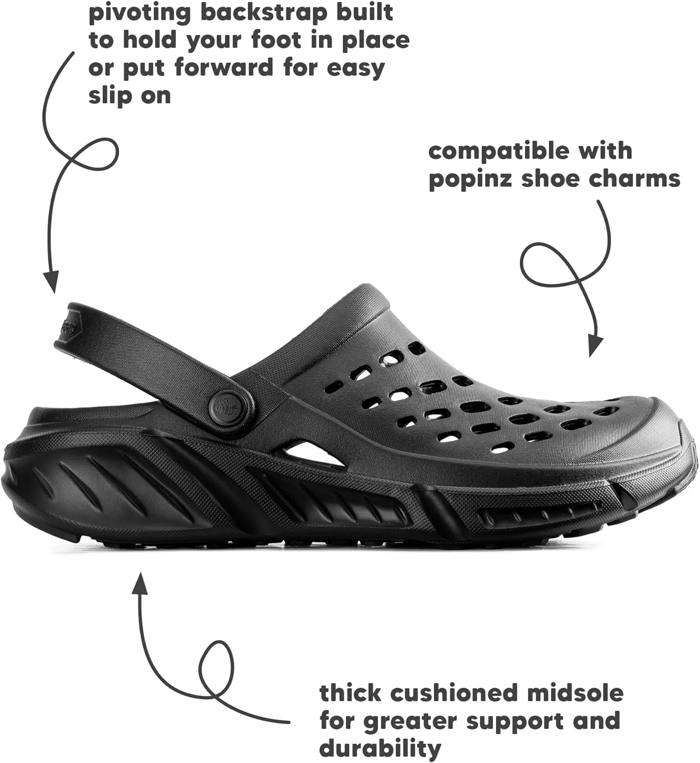 Joybees Men's Trekking Clog - Rubber Garden Clogs for Men, Outdoor Sport Sandals, Foam Water & Sand Shoes with Arch Support for Work, Waterproof