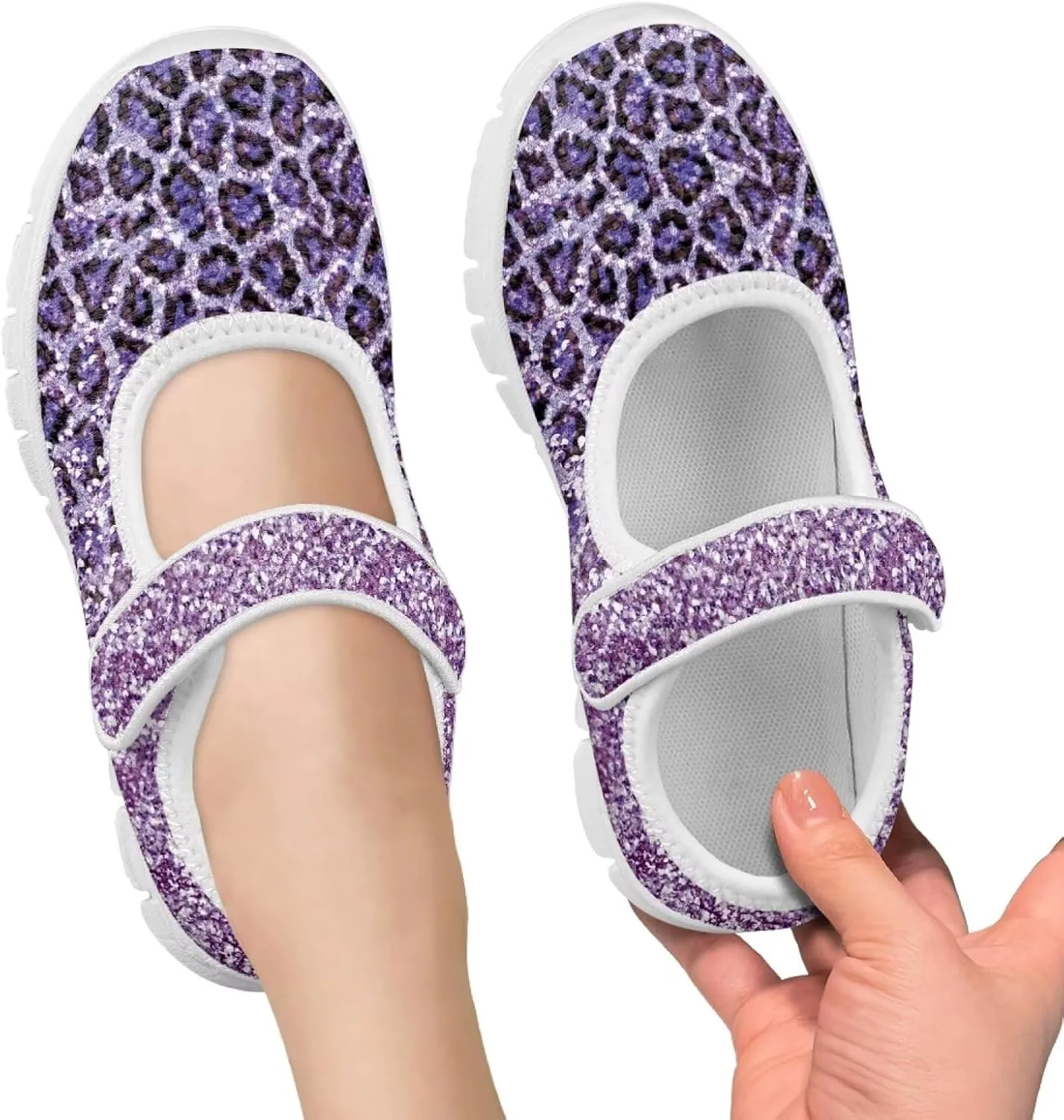 JoyLamoria Colorful Tie Dye Print Toddler Girls Dress Shoes Slip on Mary Jane Shoes for Girls Fashion Ballet Shoes Soft Flats Sneakers