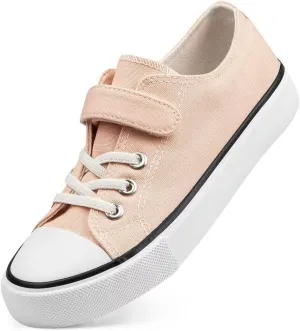 JUDIS Kids Canvas Shoes Adjustable Hook and Loop Fashion Casual Sneakers for Boys and Girls