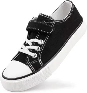 JUDIS Kids Canvas Shoes Adjustable Hook and Loop Fashion Casual Sneakers for Boys and Girls