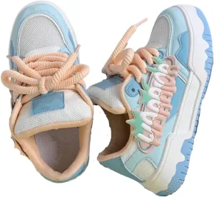 Kawaii Platform Shoes - Chunky Sneakers for Women, Breathable Mesh Platform Shoes, Aesthetic Shoes, Alphabet Elements