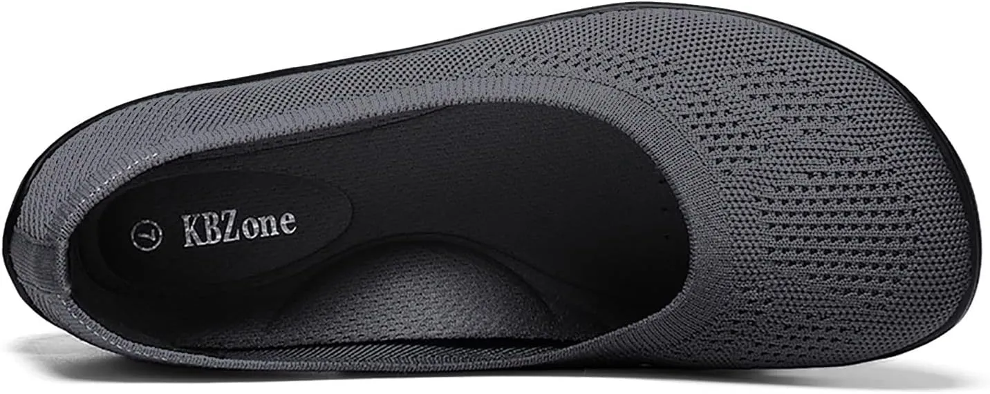 KBZone Women's Flats Slip on Ballet Flats Wide Toe Box Comfortable Walking Shoes