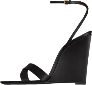 keleimusi Wedge Sandals for Women Strappy Wedge Heels Summer Dressy Pointed Open Toe Heeled Sandals with Adjustable Ankle Strap Heels Sexy Wedding Shoes